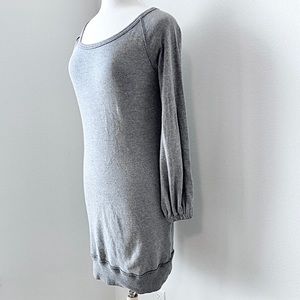 Converse Gray Scoopneck Fitted Sweatshirt Dress Long-Sleeve w/Belt Small